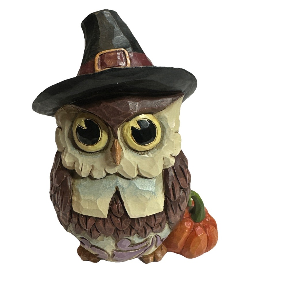 Jim Shore Harvest Mini Pilgrim Owl with Pumpkin #4047832 No Box